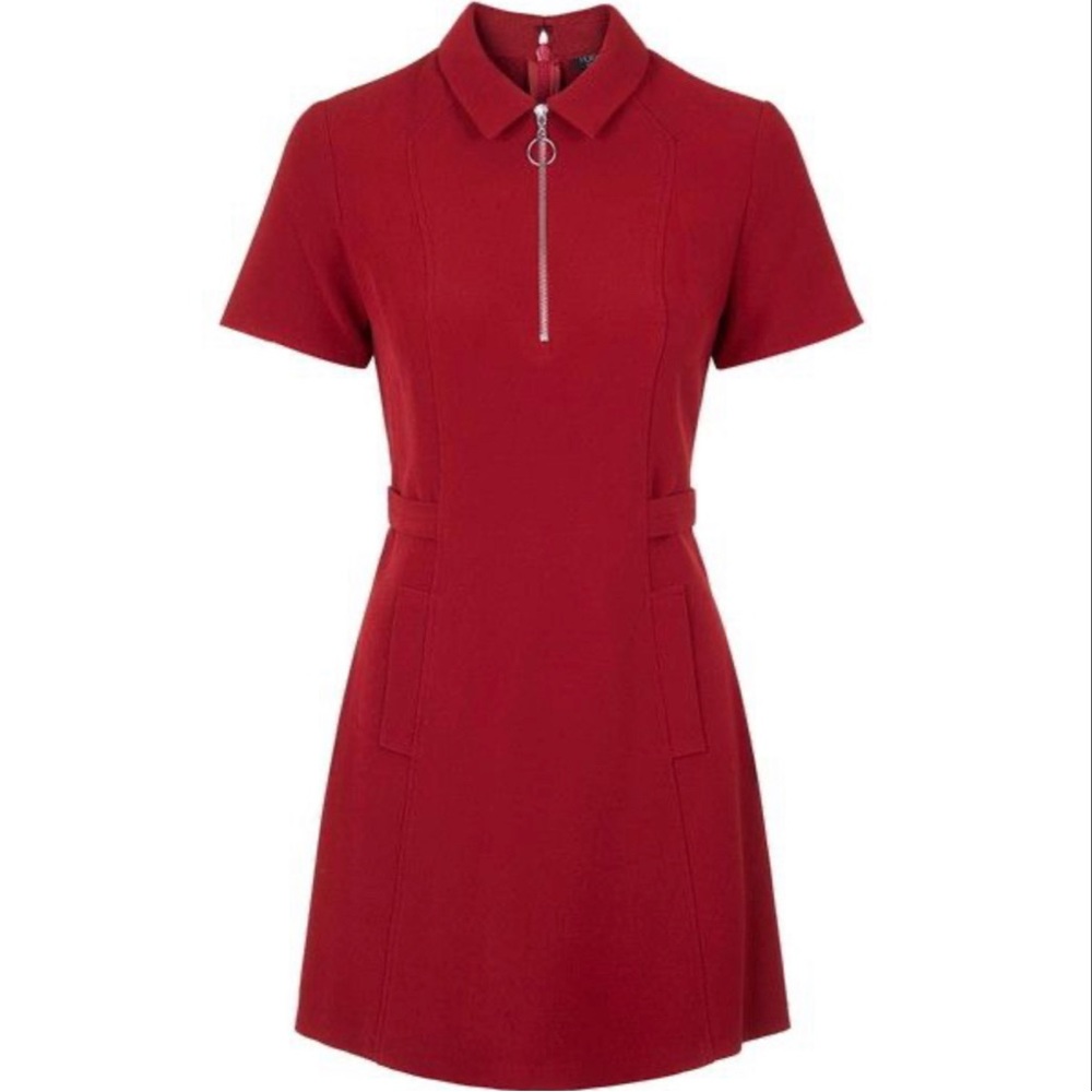 Zip Collar Shift Dress